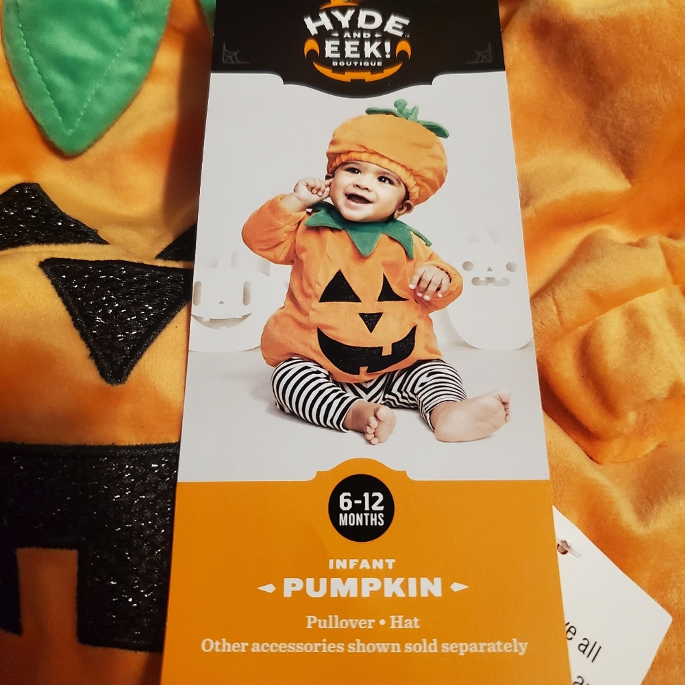 Hyde & Eek! Pumpkin Halloween Costume Infant 6-12 Mths, NWT